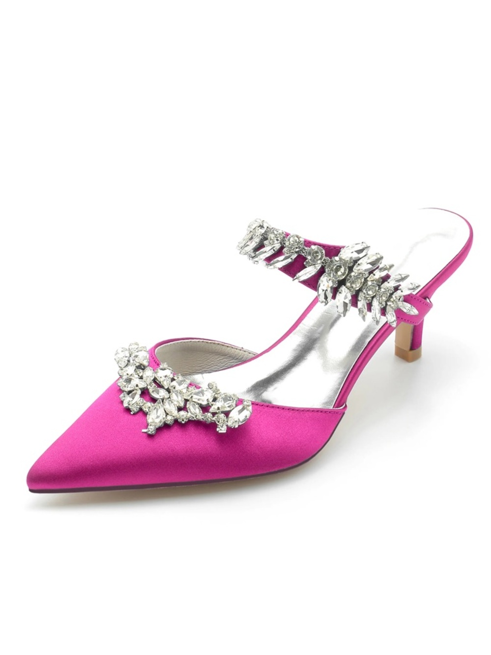 NEW💫 Embellished Pink Pointed-Toe Kitten Heel Mule